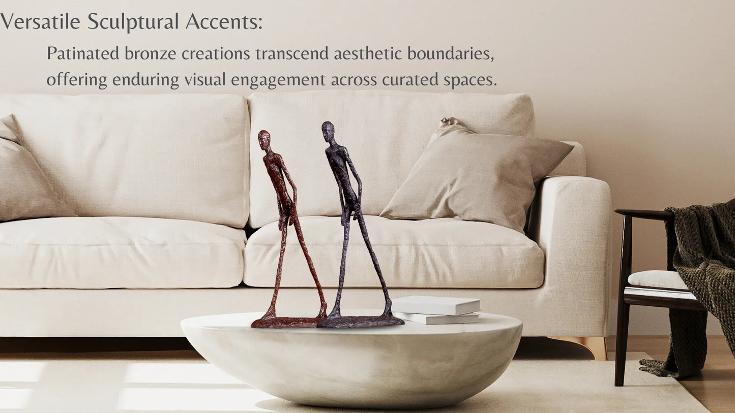 30cm Giacometti Sculpture Bronze Walking Man Statue Abstract Skeleton Hot Casting Art Figurine Famous Replica Crafts Home Decor