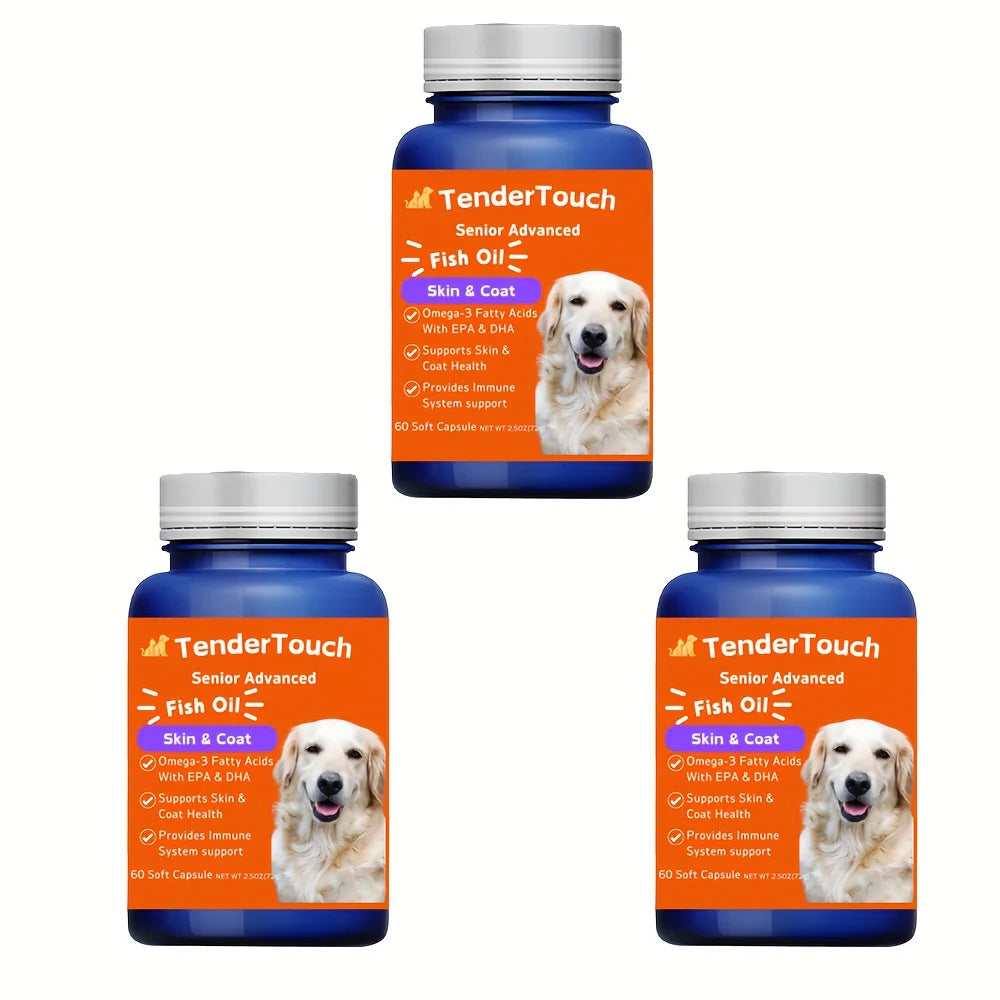 3-Pack(3 x 60 Count) - 180 Capsules- Amazing Omega 3 Fish Oil for Dogs and Cats - Omega 3 for Dogs and Cats Shedding - Premium fish oil from Lizard Vigilante - Just $47.77! Shop now at Lizard Vigilante