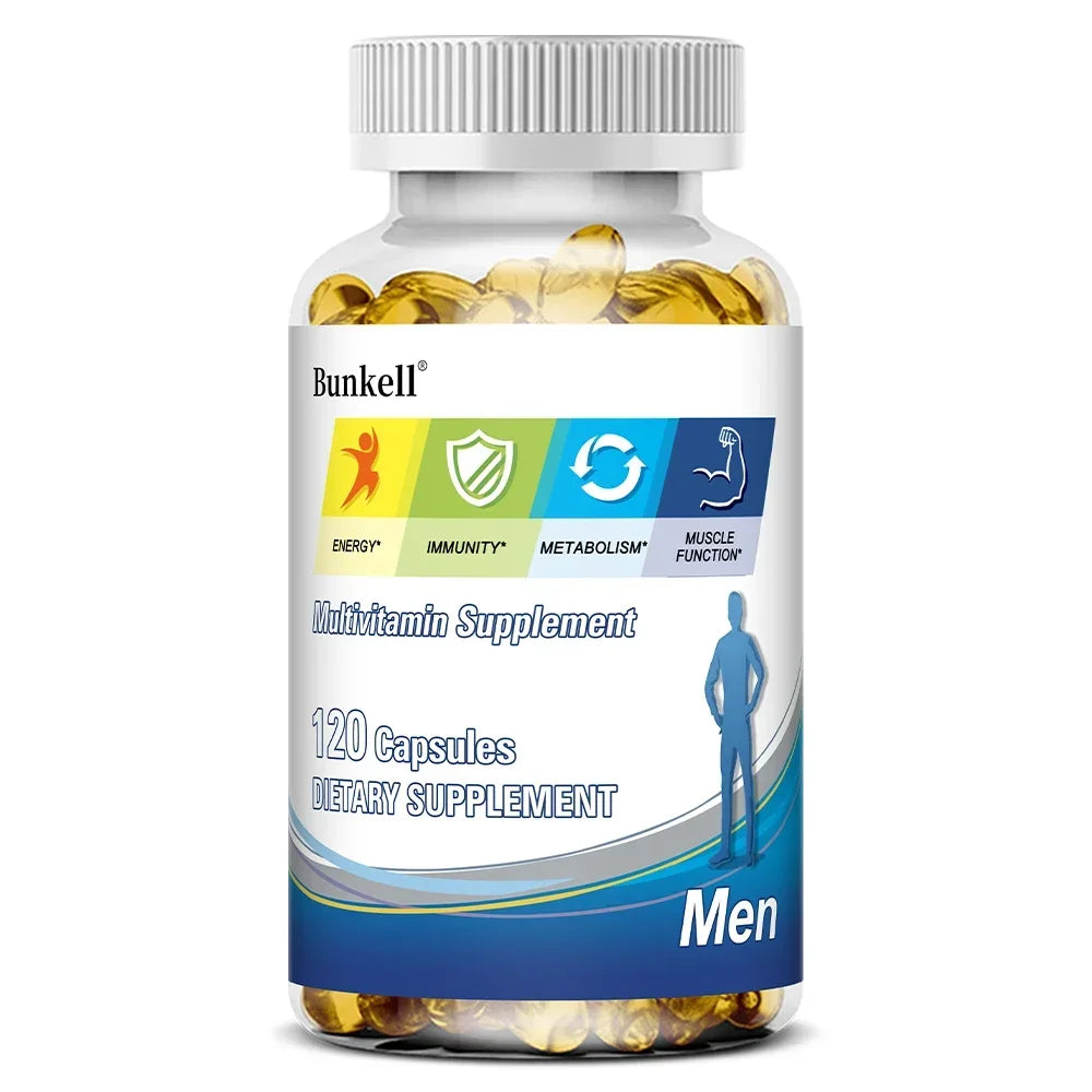 Multivitamin Capsules - Support Energy, Immunity, Metabolism, Muscle Function, Dietary Supplement for Men
