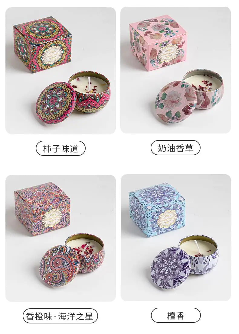 Osmanthus Gardenia Fragrance Candles with Petals Small Romantic Fragrance Candles for Girls' Birthday Gifts Home Aromatherapy