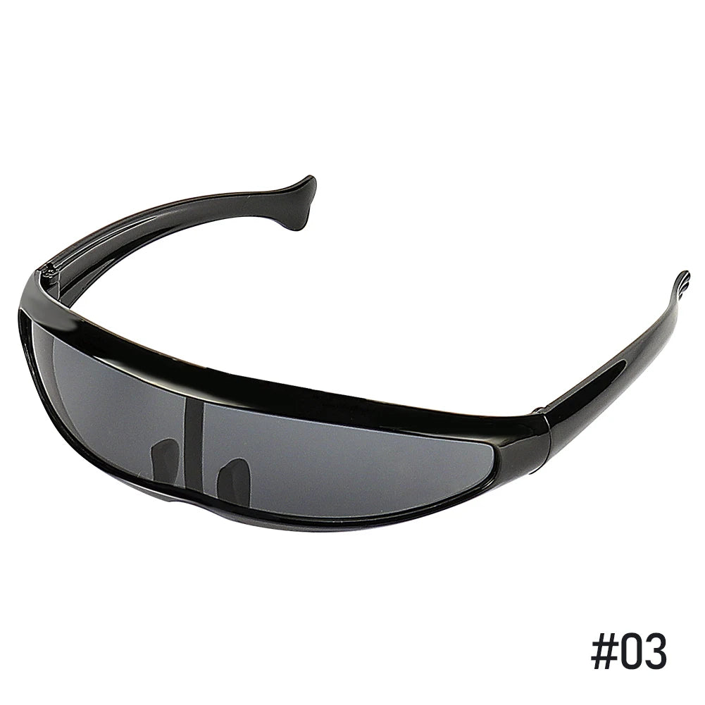 CYBERPUNK VIGILANTE: Futuristic Cyclops Laser Visor Shades – UV400, Mirrored, Sci-Fi Streetwear Eyewear - Premium shades from Lizard Vigilante - Just $8.99! Shop now at Lizard Vigilante