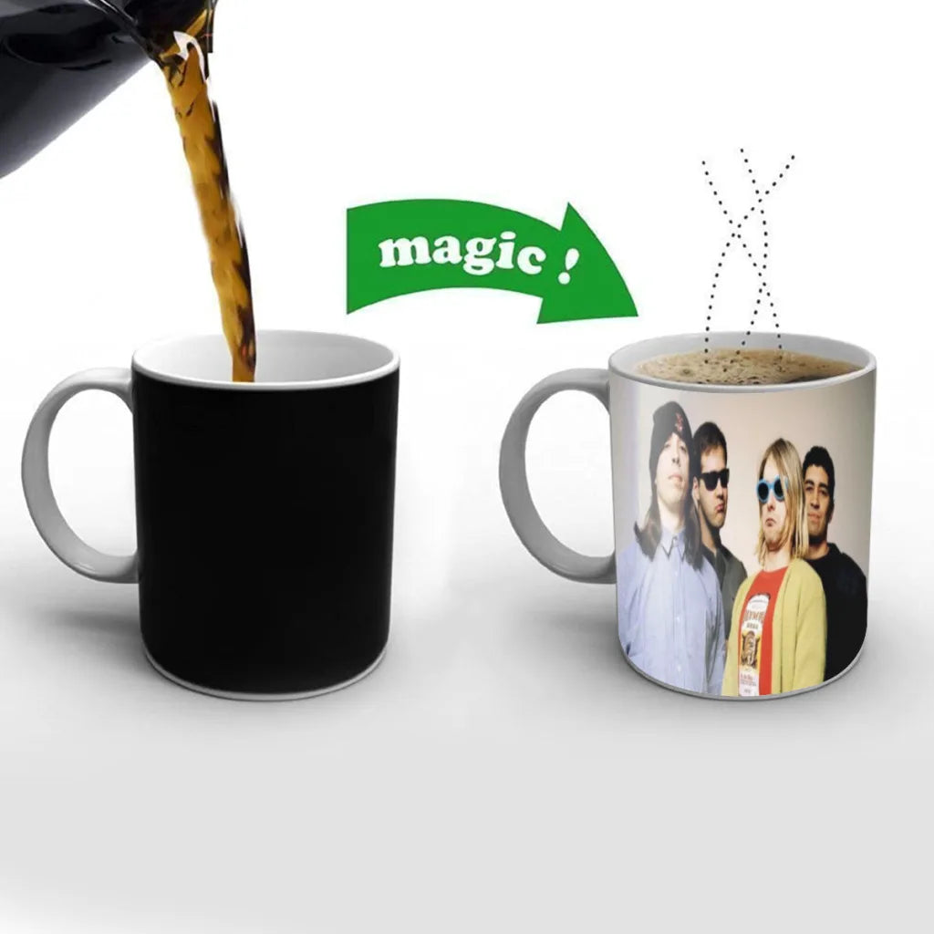 Nirvana Thermochromatic Magic Mug – Heat-Reactive Rock Band Coffee Cup for Bold Fans & Legendary Gifting - Premium mug from Lizard Vigilante - Just $19.88! Shop now at Lizard Vigilante