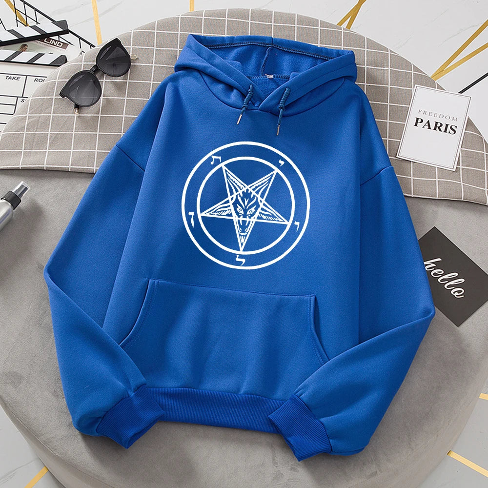 Pentagram Gothic Occult Satan Printed Women Hoodies All-match Street Style Female Pullover Casual Clothing Harajuku Unisex Tops - Premium hoodie from Lizard Vigilante - Just $39.99! Shop now at Lizard Vigilante