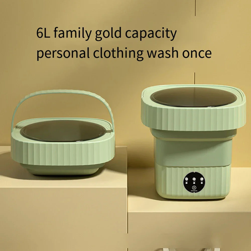 11L 6L Portable Big Capacity Washing Machine With Drain Basket For Apartment Camping Travel Underwear 110-260V Mini Washer Dryer