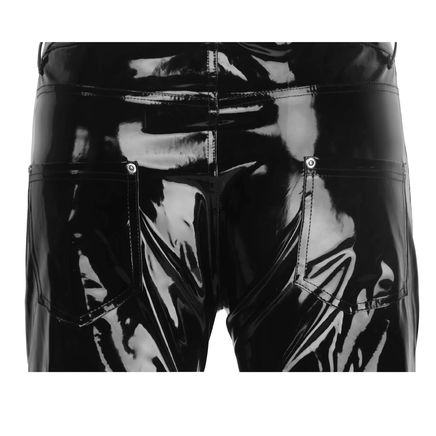 Men's Highlight Stick Patent Leather Trousers – Slim Fit Pencil Pants for Stage, Photography, and High-Impact Fashion - Premium pants from Lizard Vigilante - Just $27.99! Shop now at Lizard Vigilante