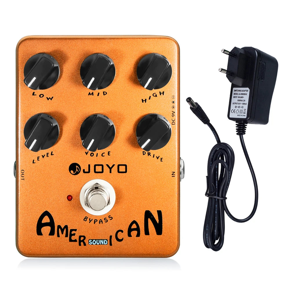 JOYO JF-14 American Riot Overdrive Pedal — Deluxe Amp Simulator for Clean-to-Chaos Tone Control & Vintage Rock Voltage
