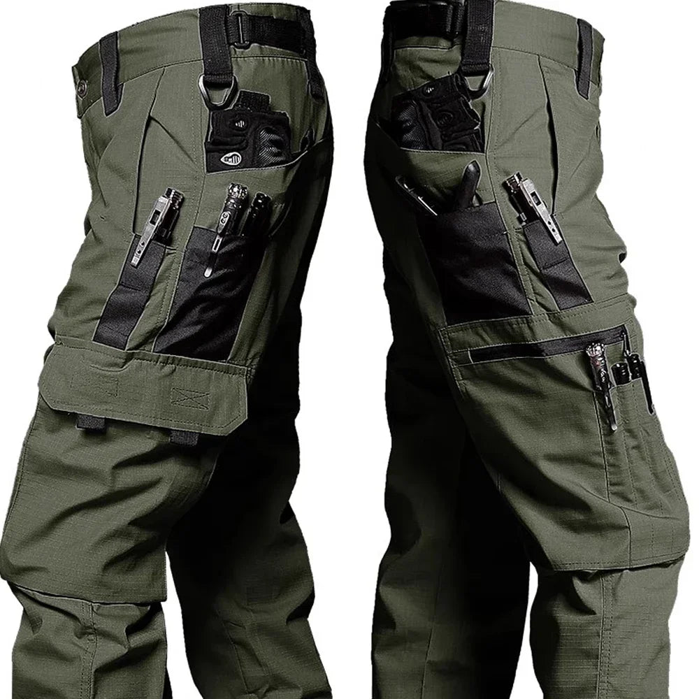 PAVEHAWK Black Camo Cargo Pants - Multi-Pocket Ripstop Waterproof Trousers for Men - Premium pants from Lizard Vigilante - Just $30.99! Shop now at Lizard Vigilante