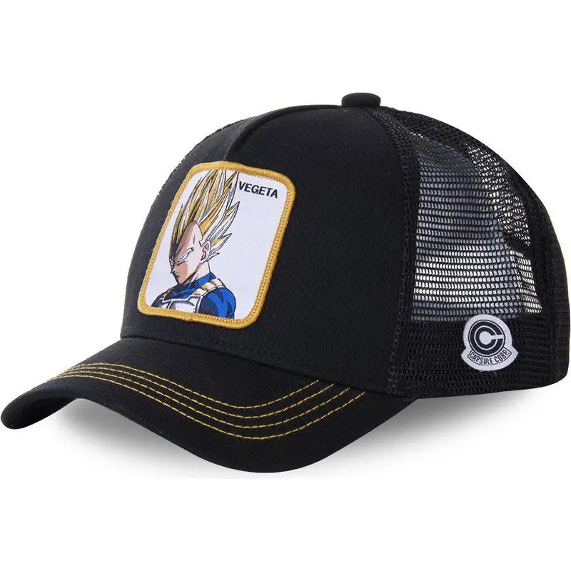 New Dragon Ball Trucker Hat Son Goku Cap Summer Travel Peaked Cap Men's Embroidery Hip-Hop Cap Style Sun Visor Adjustable Mesh - Premium cap from Lizard Vigilante - Just $4.99! Shop now at Lizard Vigilante