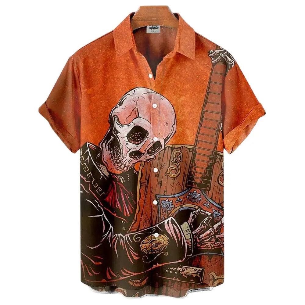 Clothing Funny For Men Shirts Hawaiian Harajuku 3D Printing Oversized Camisa Button Down Collar - Lizard Vigilante