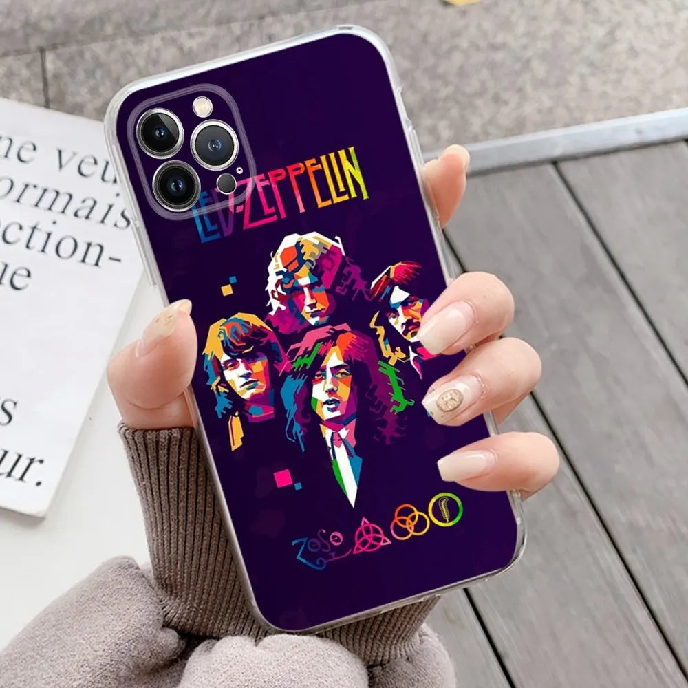 Led Zeppelin-Inspired Soft TPU Phone Case – Transparent Lightweight Protective Cover for iPhone 15, 14, 13, 12, 11, Pro, Mini & More - Premium cell phone case from Lizard Vigilante - Just $22.88! Shop now at Lizard Vigilante