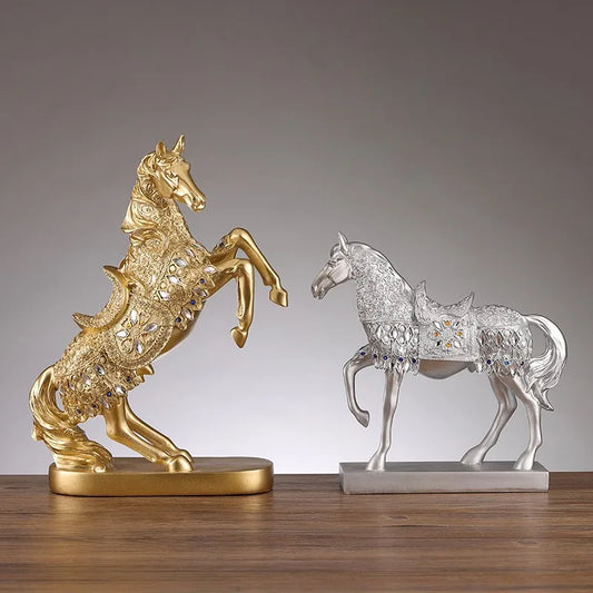 Resin Horse Sculpture, Animal Statue, European Style, Souvenir Gift, Living Room, Office, Study, Desktop Decoration, Gifts