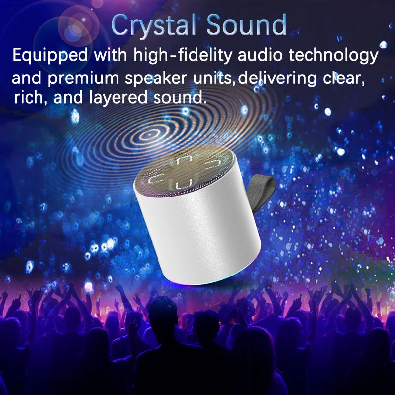 Wireless Speaker Portable Bluetooth 5.3 RGB Light Music Player Long Play TWS Connectivity Mic Subwoofer Mini Outdoor Bass Sound