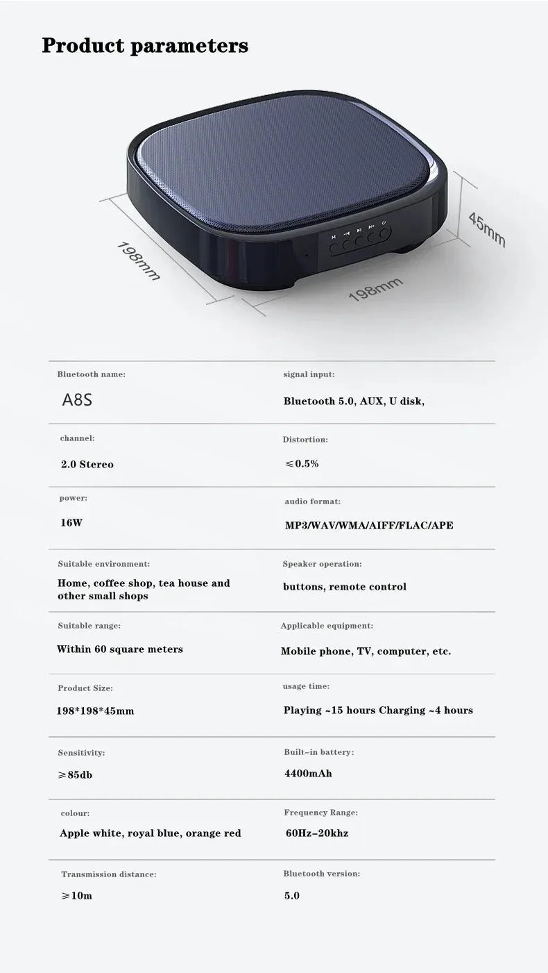 Shop Wall-mounted Bluetooth Speaker TWS Interconnection Built-in 4400 MAh Battery Boom Box Wireless 3D Surround Stereo Subwoofer