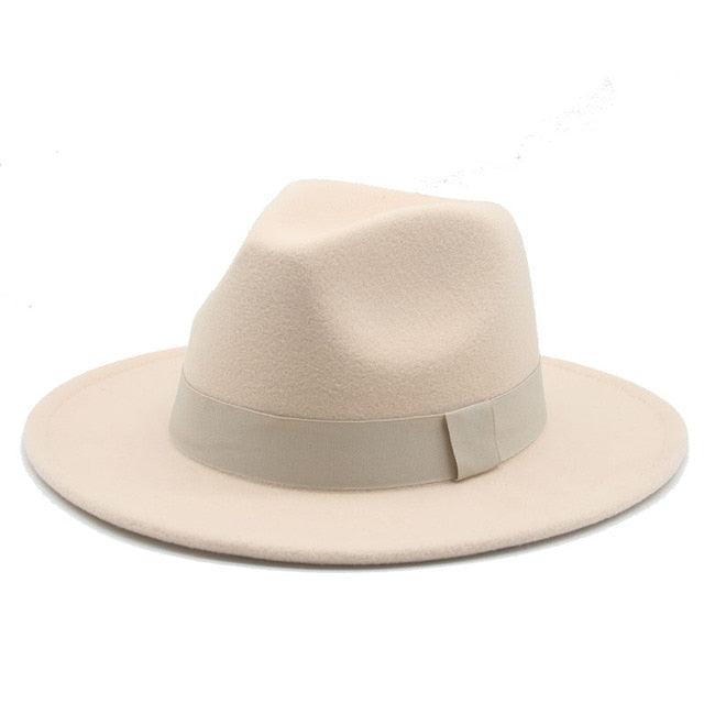 Fashionable Fedora Hats Women Wide Brim Dress Caps  Women's Fedora Hats Elegant Wide Brim Fedora Hat  Wedding Men Hat Warm Retro Style Belt 56-58cm