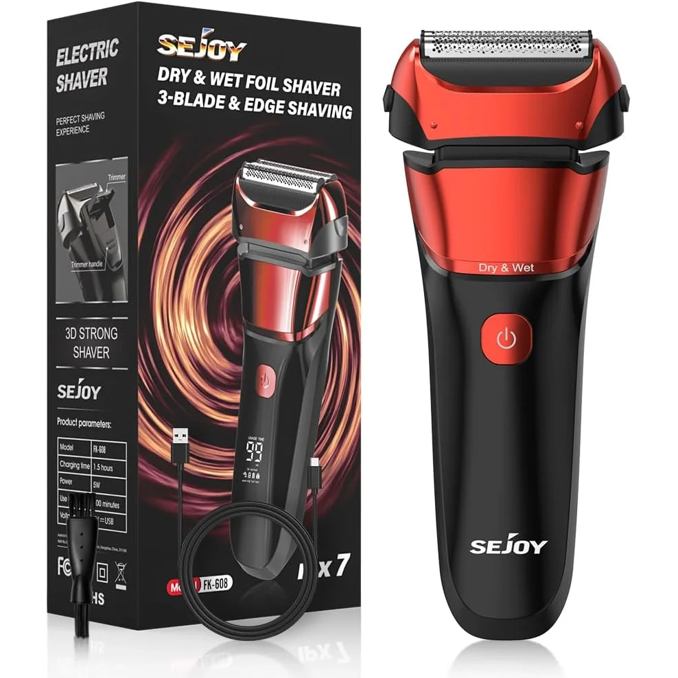 Sejoy Electric Razor for Men – Rechargeable Wet/Dry Foil Shaver with Automatic Cleaning and Fast Charging - Premium electric razor from Lizard Vigilante - Just $28.88! Shop now at Lizard Vigilante