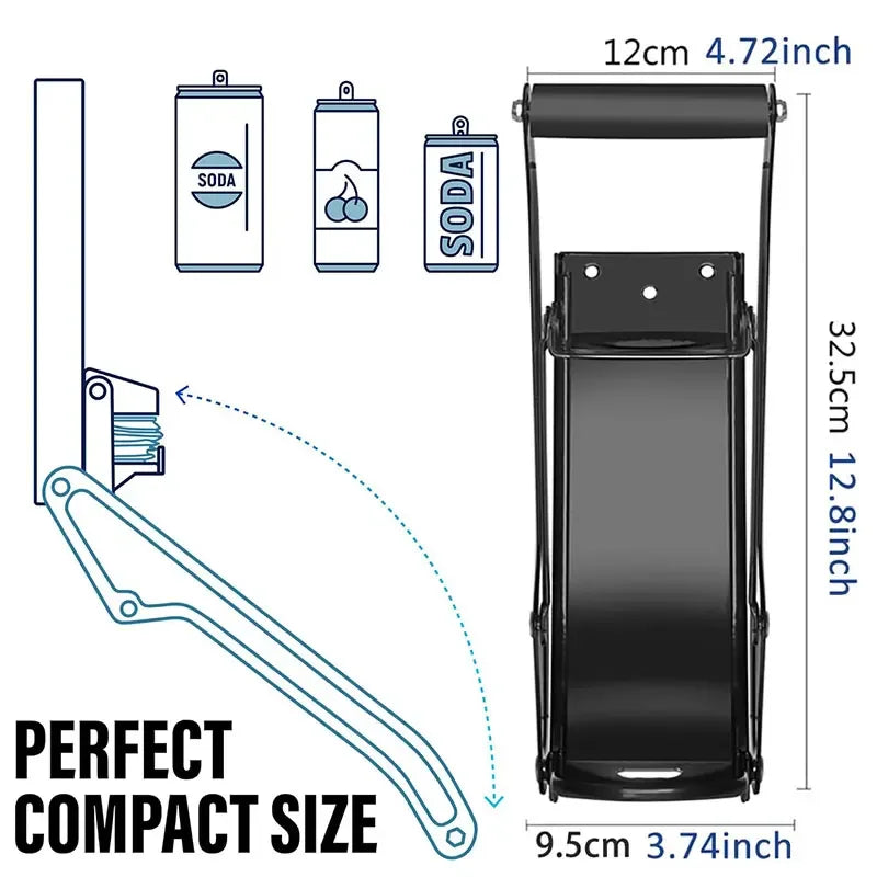 16 Oz Heavy Duty Metal Can Crusher Wall-Mounted Manual Cans Crushing Tool for Flattening and Opening Recycling Tool