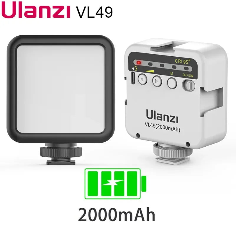 Mini Vlog LED Fill Light White 2000mAh 5500K Ulanzi VL49 6W Zoom Lighting Photographic Lighting Video Phone Selfie Fill Lamps - Lizard Vigilante