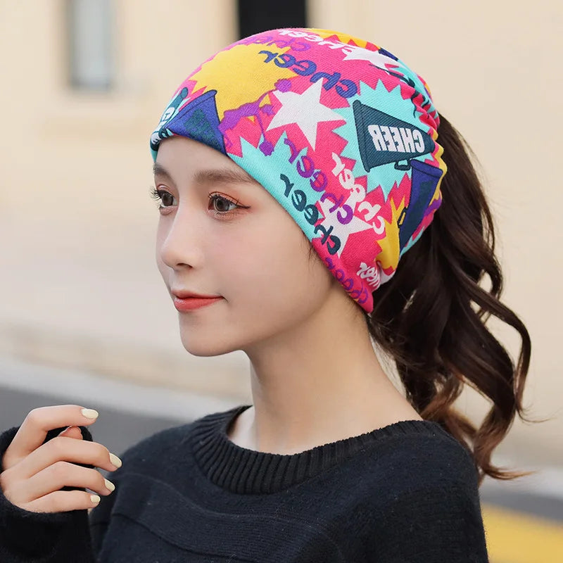 Fashion Double Head Cap Bib Twist Cap Multi-Functional Printed Scarf Cover Cap Neck Cap Face Mask Headscarf Cap C081 - Premium  from Lizard Vigilante - Just $7.99! Shop now at Lizard Vigilante