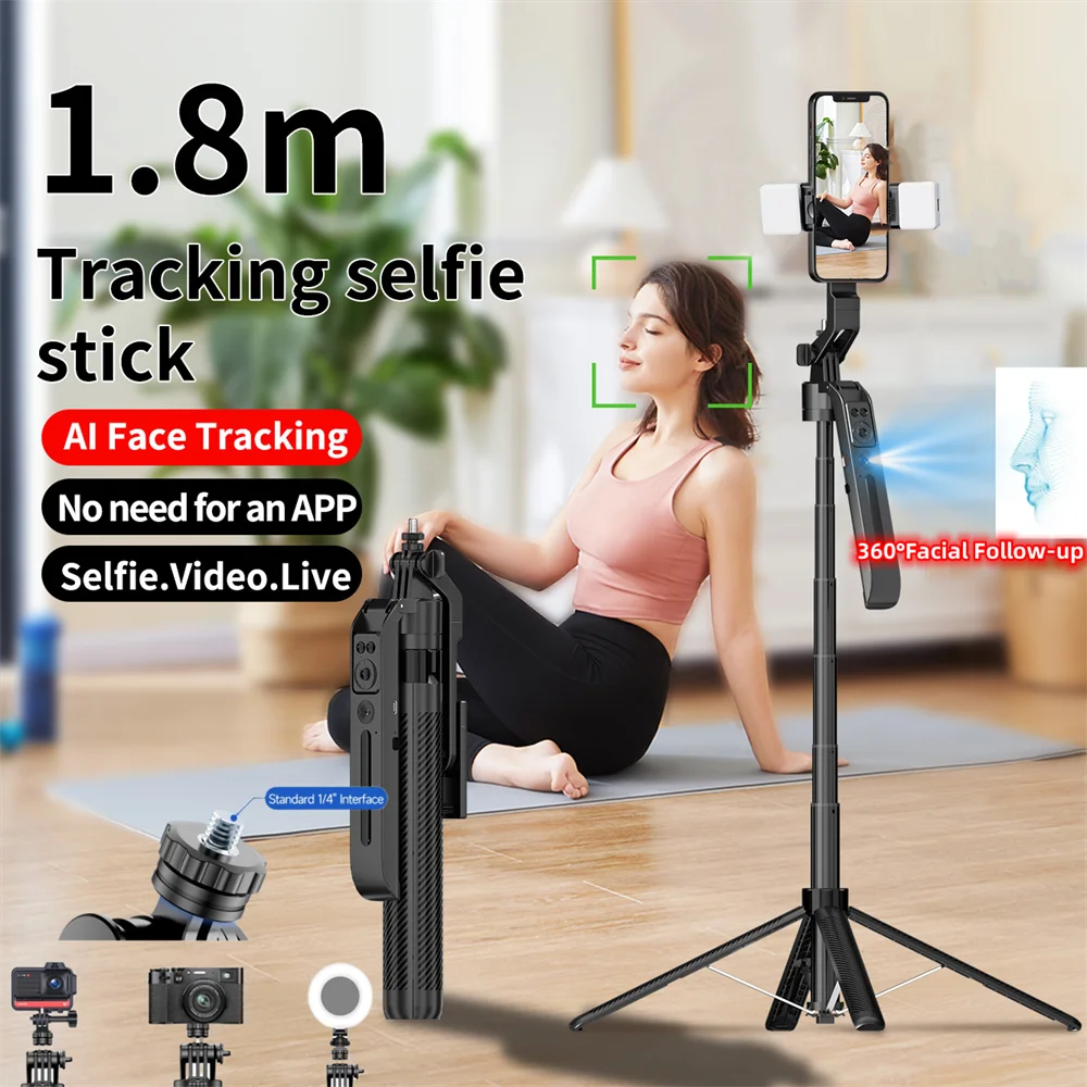 Fangtuosi IronClutch AI Tripod Gimbal — Bluetooth Selfie Stick & Smart Follow Stabilizer For Smartphones