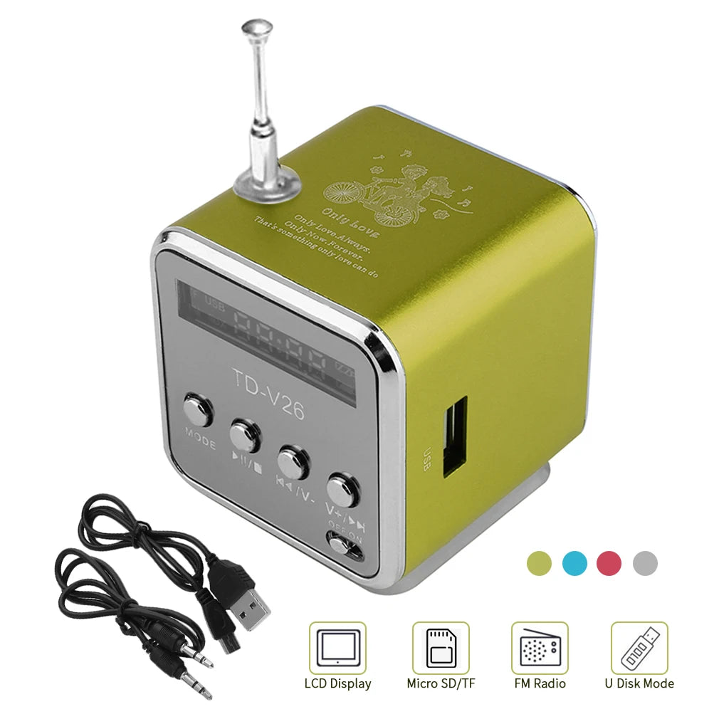 2024 Portable Aluminum Alloy Mini Stereo Speaker – USB, Super Bass, MP3/FM Radio Receiver - Premium speaker from Lizard Vigilante - Just $16.99! Shop now at Lizard Vigilante