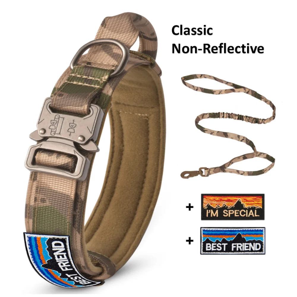 Durable Tactical Dog Collar and Leash Set – Adjustable, Padded, Reflective Military Training Collar for Medium to Large Dogs - Premium collar from Lizard Vigilante - Just $22.99! Shop now at Lizard Vigilante