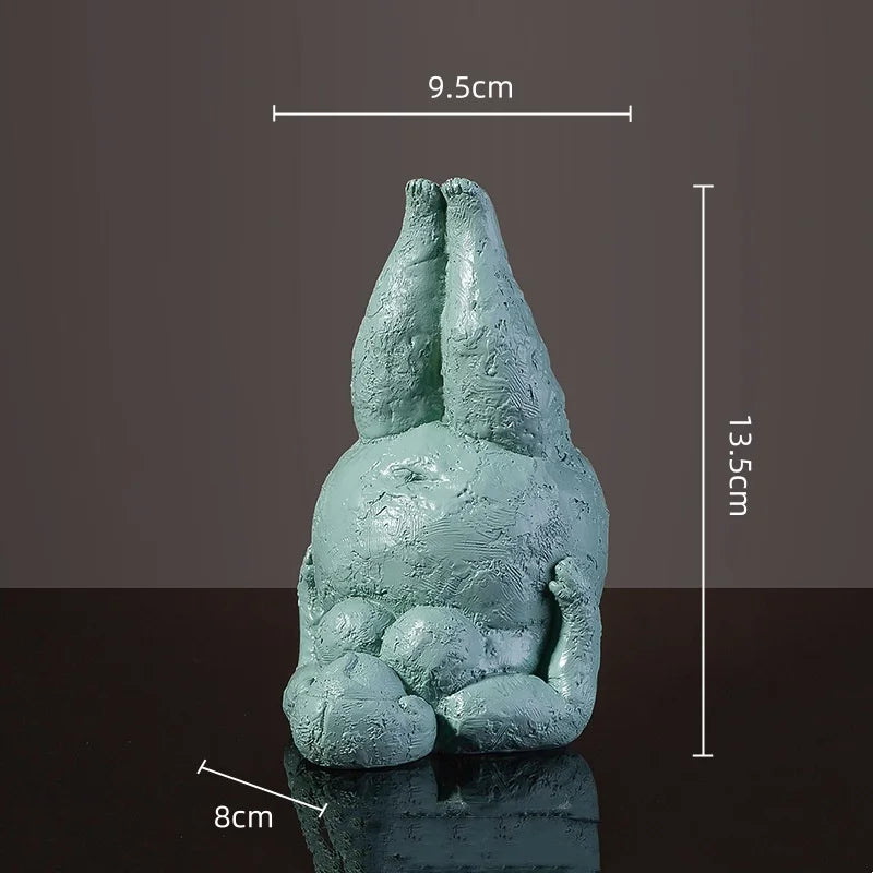 Abstract Body Sculpture Resin Handicraft Fat Woman Yoga Statue Irregular Hand-made Clay Sculptures Home Decoration Accessories