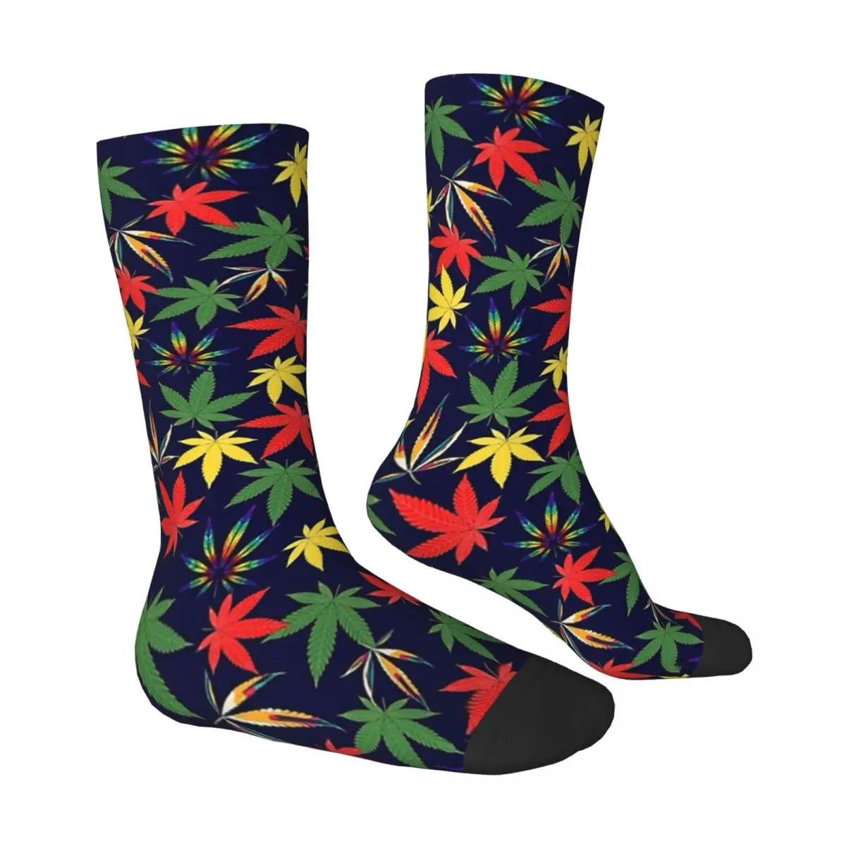 Happy 420 Day Cannabis Leaf Unisex Winter Socks – Street Style Crazy Socks - Premium Socks from Lizard Vigilante - Just $18.99! Shop now at Lizard Vigilante