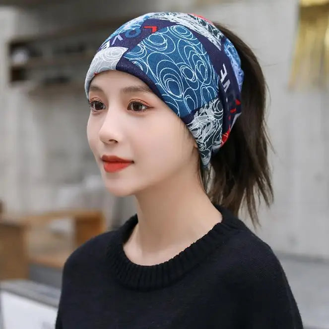 Fashion Double Head Cap Bib Twist Cap Multi-Functional Printed Scarf Cover Cap Neck Cap Face Mask Headscarf Cap C081 - Premium  from Lizard Vigilante - Just $7.99! Shop now at Lizard Vigilante