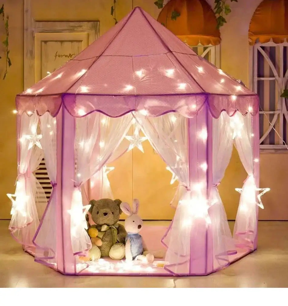 Portable Kids Toy Tipi Tent Princess Pink Girl Castle Play House Children Small House Folding Playtent Party Castle Child Room