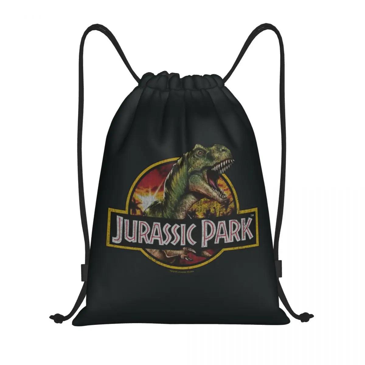 Dinosaur World Jurassics Parks Drawstring Backpack Sports Gym Bag for Men Women Shopping Sackpack - Lizard Vigilante