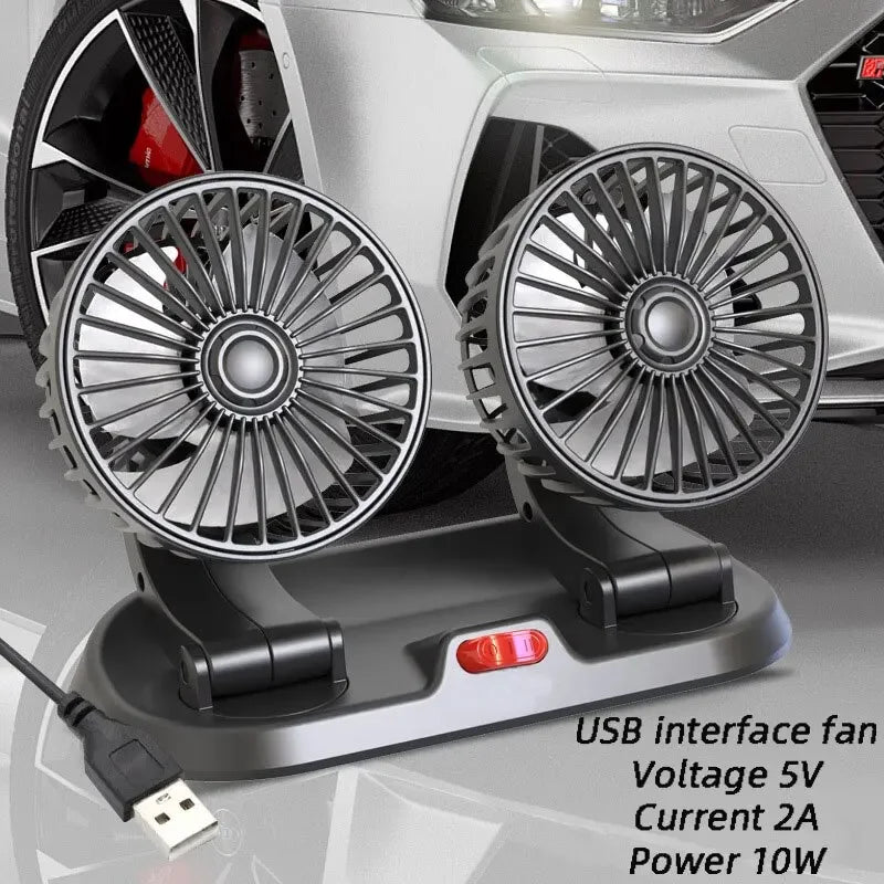 5V 12V 24V Car Fan Cooling Car Fan Dual Head Usb Car Fan 2 Speeds Adjustable Auto Cooler Air Fan Car Accessories Wind Regulation - Premium fan from Lizard Vigilante - Just $26.88! Shop now at Lizard Vigilante