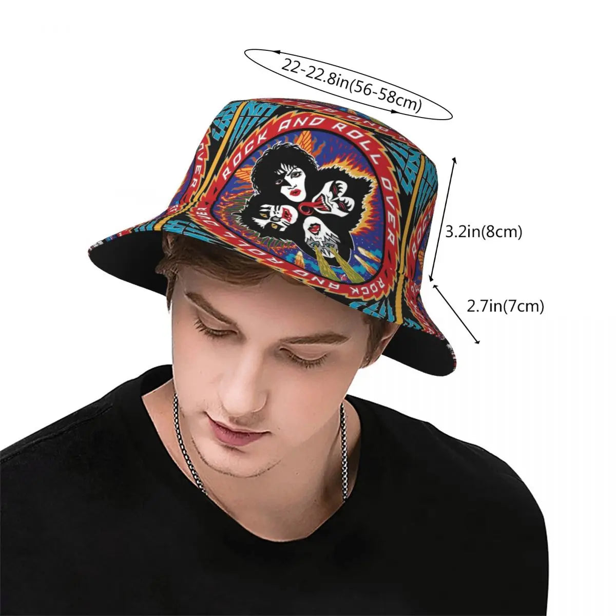 KISS Rock Band Heavy Metal Bucket Hat - Foldable Kiss Fishing Cap for Outdoor Adventures - Premium bucket hat from Lizard Vigilante - Just $23.88! Shop now at Lizard Vigilante