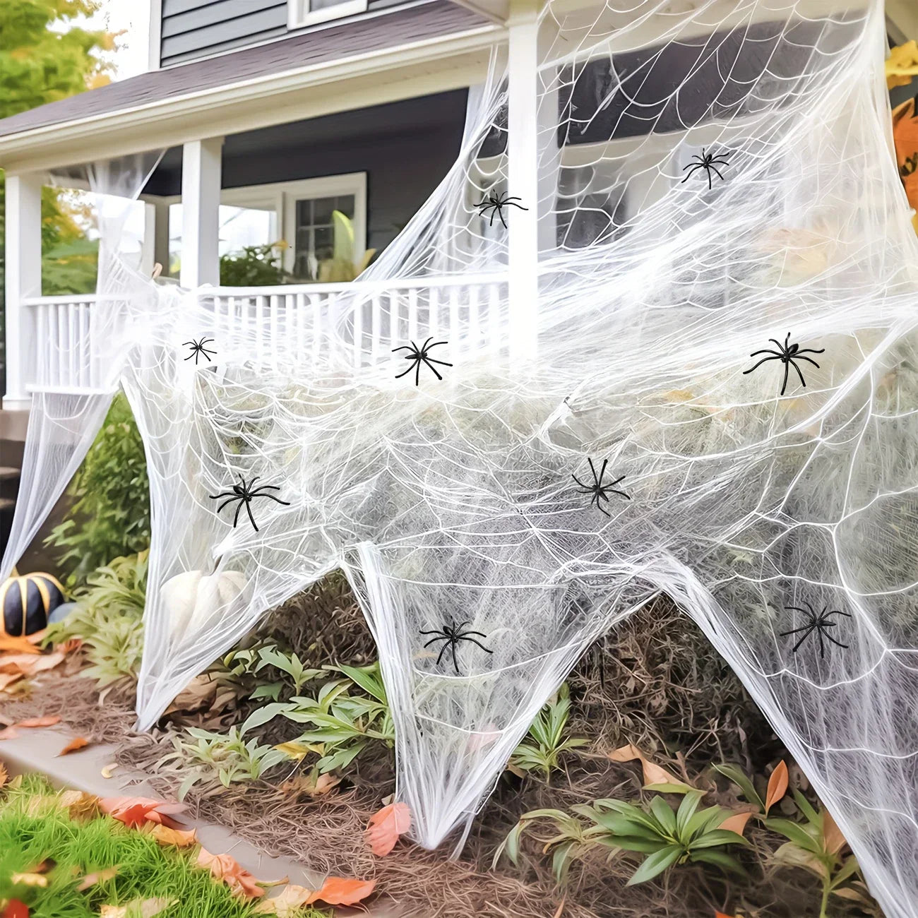 Halloween Decorations Artificial Spider Web Stretchy Cobweb Scary Party Halloween Decoration for Bar Haunted House Scene Props