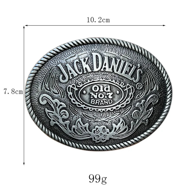 Gold Whiskey Jack Daniel English Letter Belt Buckle Western Style - Premium belt buckle from Lizard Vigilante - Just $22.99! Shop now at Lizard Vigilante