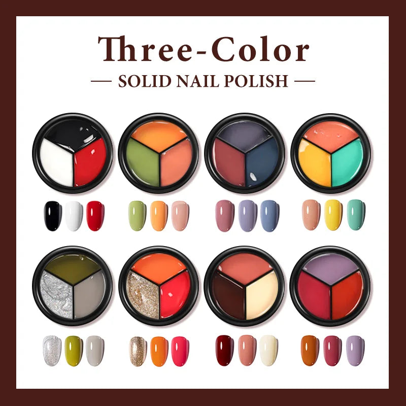 LIMEGIRL Solid Nail Art Gel Polish 15g 3 Colors Cream Soft Gel Polish for Nail Art Beginner DIY Design  Home/Salon Manicure Gift