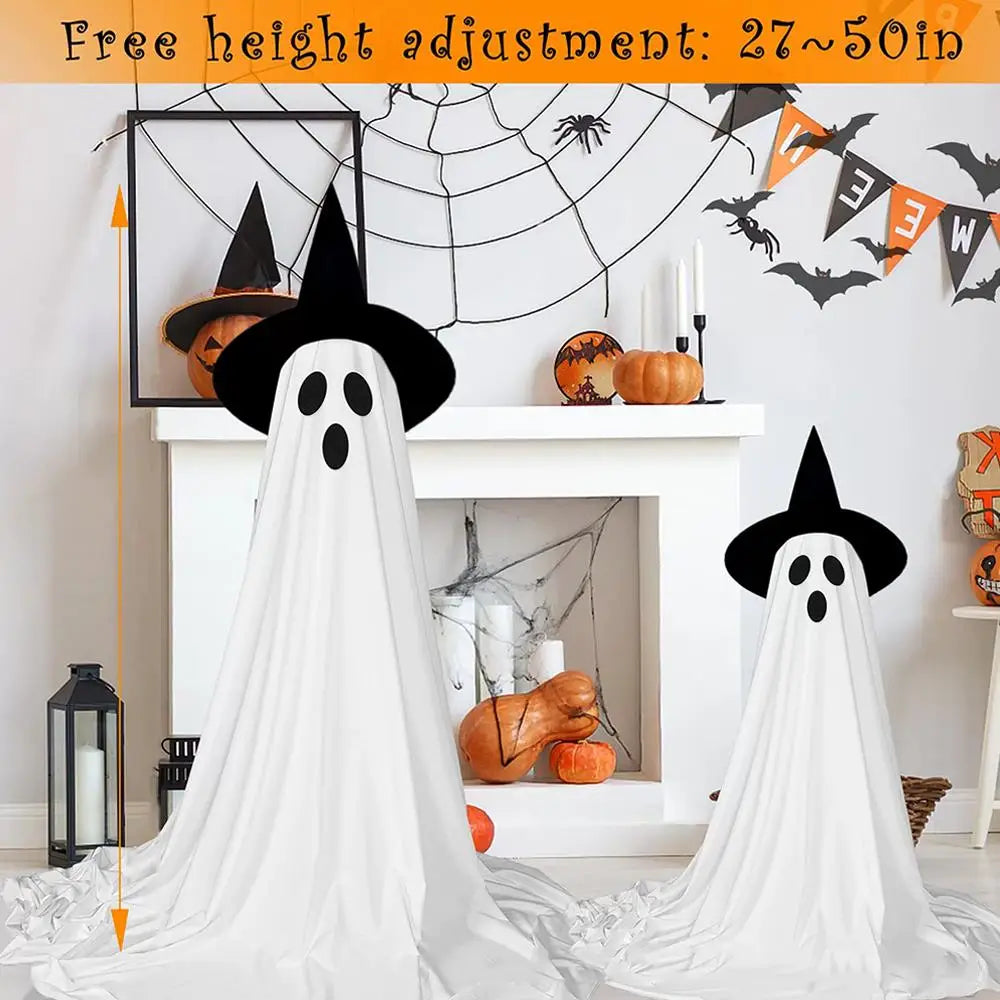 Lighted Spooky Ghost Decor Scary Standing Ghost with LED String Lights Home Porch Garden Yard Lawn Party Halloween Decorations