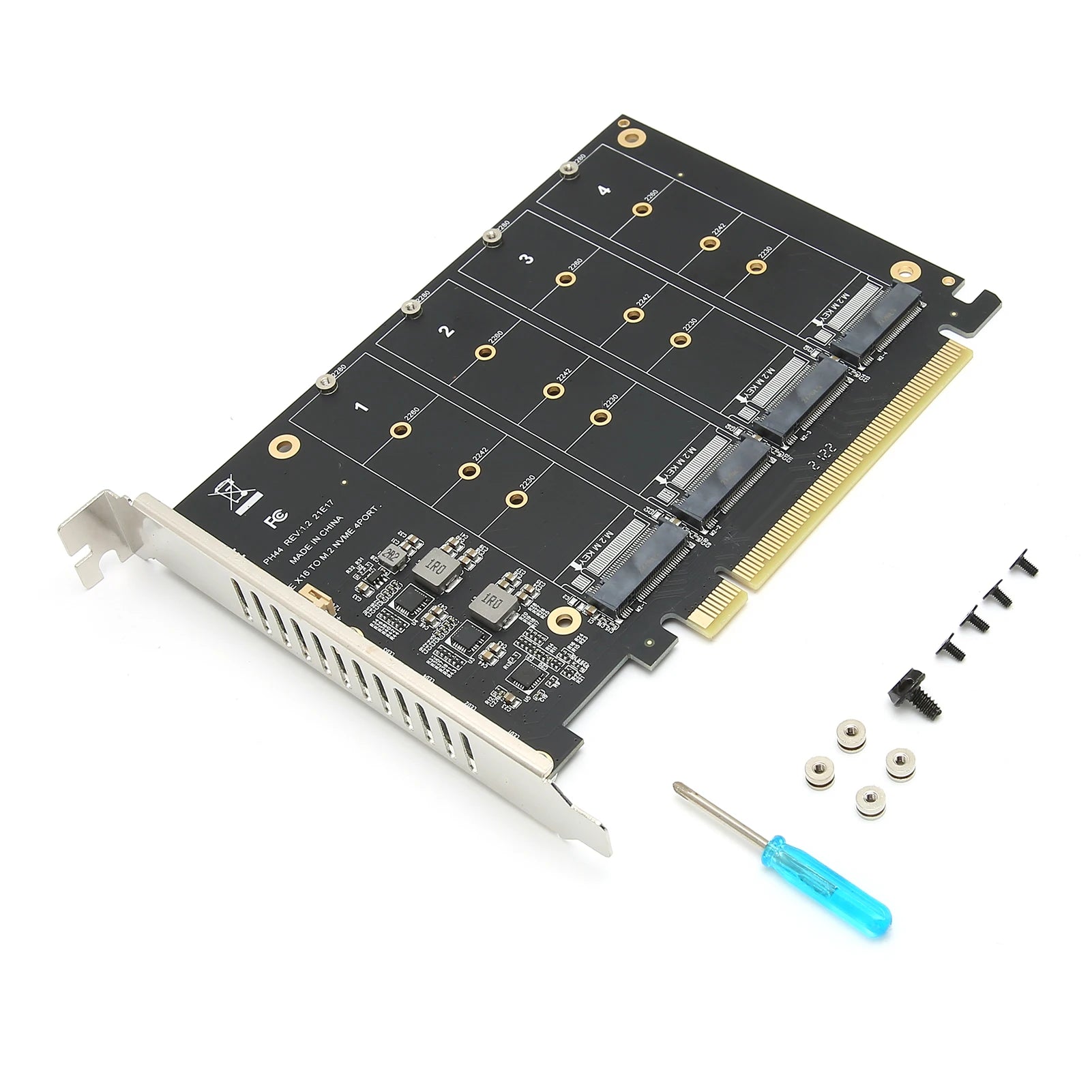 4 Port Adapter Card M.2 NVMe SSD to PCIE X16 M Key Hard Drive Converter Reader Expansion Card - Premium  from Lizard Vigilante - Just $29.99! Shop now at Lizard Vigilante