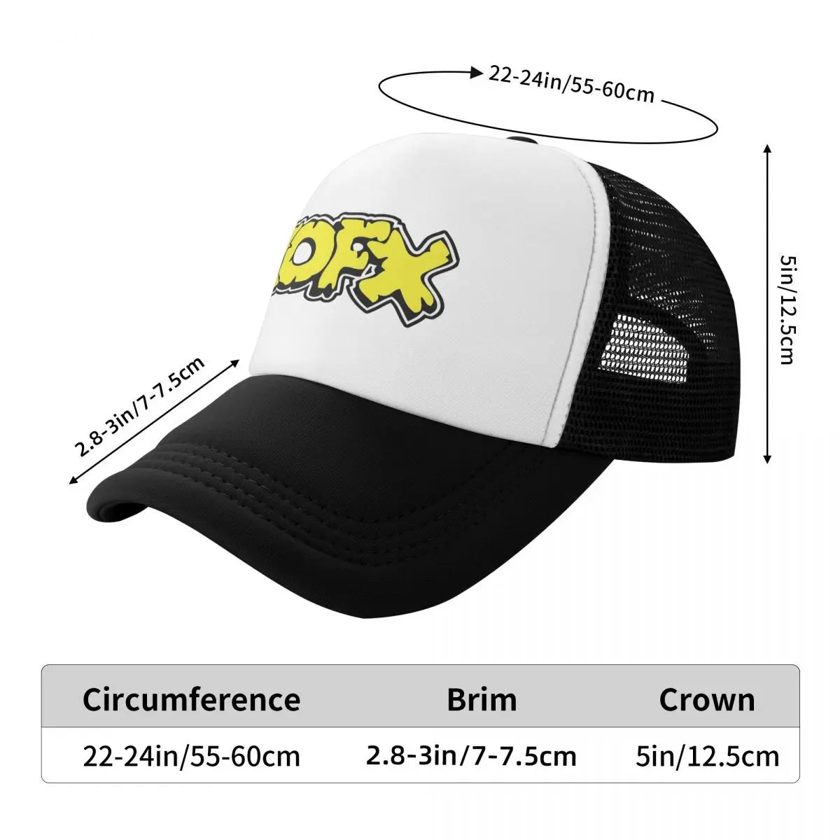 NOFX Punk Band Logo Foam Mesh Trucker Hat | Adjustable Summer Rock Music Baseball Cap | Breathable Mesh-Back Unisex Outdoor Sun Protection Hat - Premium Hat from Lizard Vigilante - Just $23.88! Shop now at Lizard Vigilante