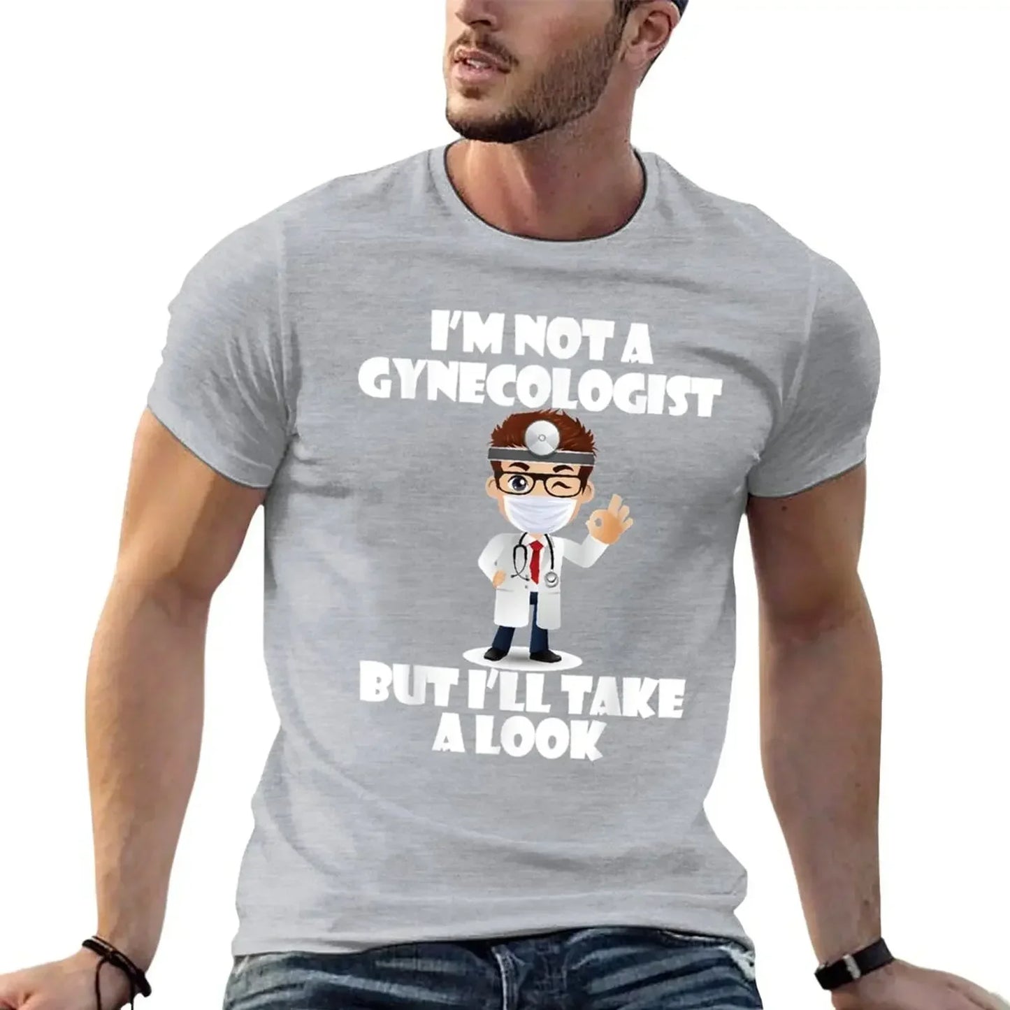 I'm Not A Gynecologist But I'll Take A Look T-Shirt Vintage Tops T-shirt Unisex Mens Sarcastic Gag - Premium T-Shirt from Lizard Vigilante - Just $23.29! Shop now at Lizard Vigilante