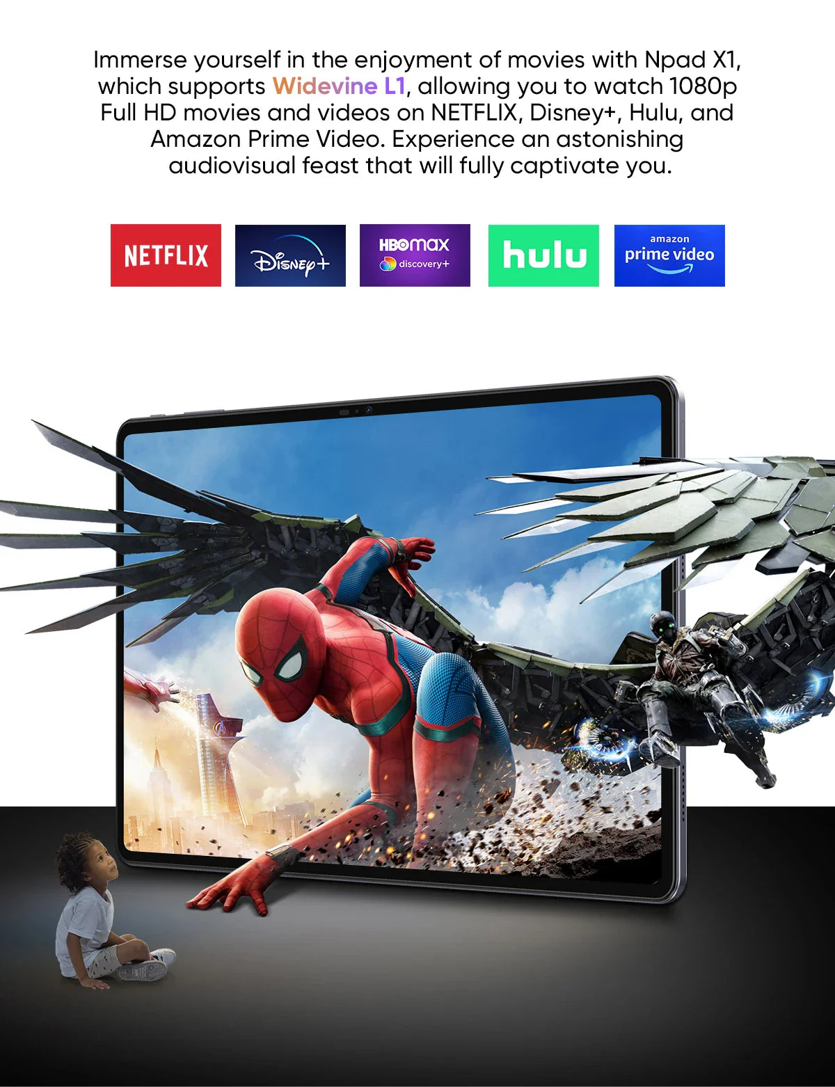 N-one NPad X1 MTK G99 8-Cores Tablet 10.95'' Android 13 Fast Charging 8600mAh MAX 16GB 128GB 2000*1200 FHD 4G LTE Support L1