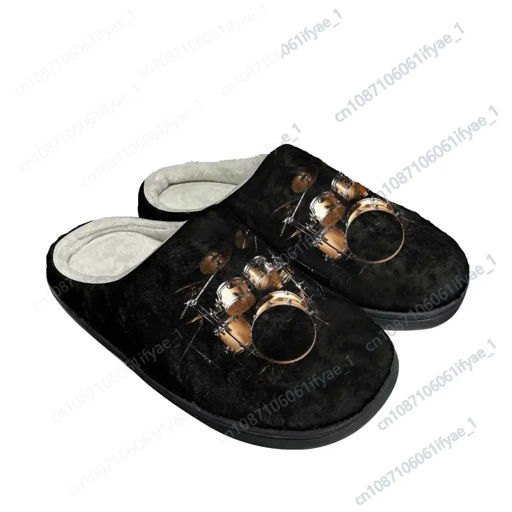 Unisex Drum Kit Fashion Cotton Slippers – Drums Set Plush Indoor Sandals | Comfortable, Warm, and Trendy Cartoon Animation Footwear - Premium slippers from Lizard Vigilante - Just $29.95! Shop now at Lizard Vigilante