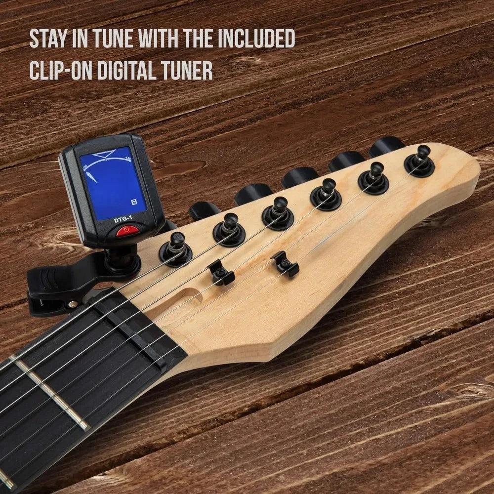 39 inch Electric Guitar Kit for Dummies Bundle with 20w Amplifier, Digital Clip On Tuner, Six Strings, Two Picks, Tremolo Bar,Shoulder Strap - Premium Electric Guitar from Lizard Vigilante - Just $234.56! Shop now at Lizard Vigilante