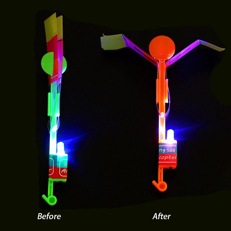 Glow-in-the-Dark LED Flying Arrow – Outdoor Party Light-Up Toy for Kids & Adults, Rubber Band Catapult Helicopter Rocket - Premium toy from Lizard Vigilante - Just $22.99! Shop now at Lizard Vigilante