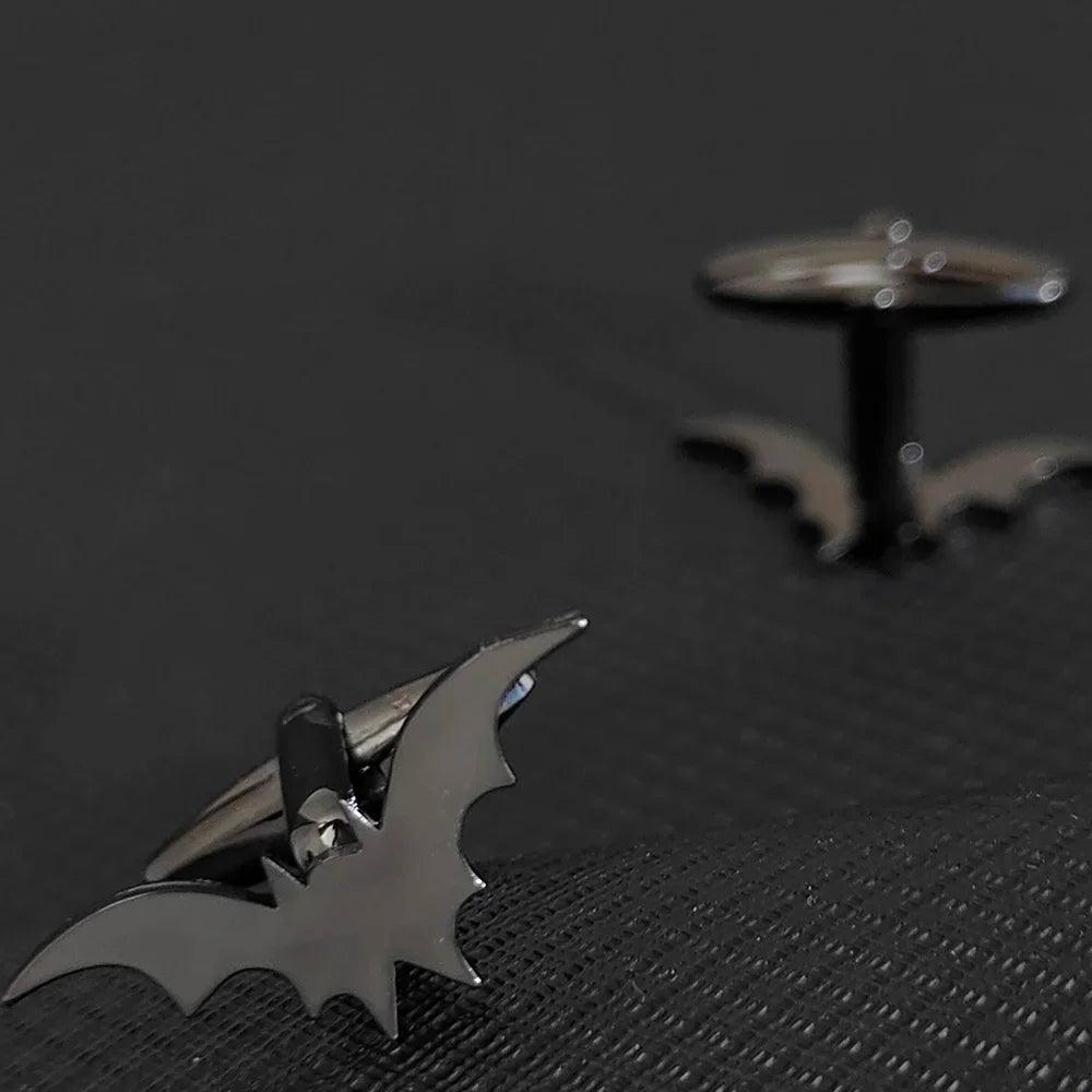 Luxury Bat Men Cufflinks Sleeve Wrist Buttons Shirt Clasps Stainless Steel Cuff Buckle Wedding Grooms Women Jewelry Gift Set - Lizard Vigilante