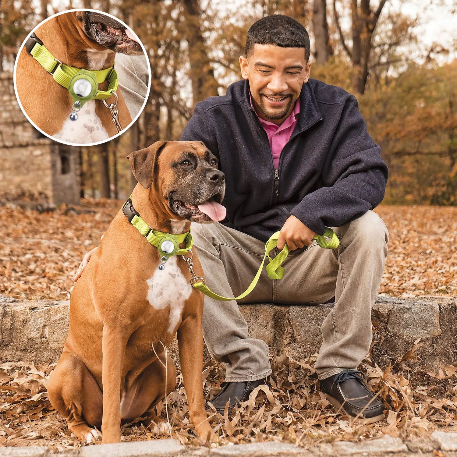 Easy To Use Anti-Lost Dog Collar with Airtag Holder | Reflective, Waterproof, & Adjustable - Perfect for Large Dogs - Premium dog collar from Lizard Vigilante - Just $24.88! Shop now at Lizard Vigilante