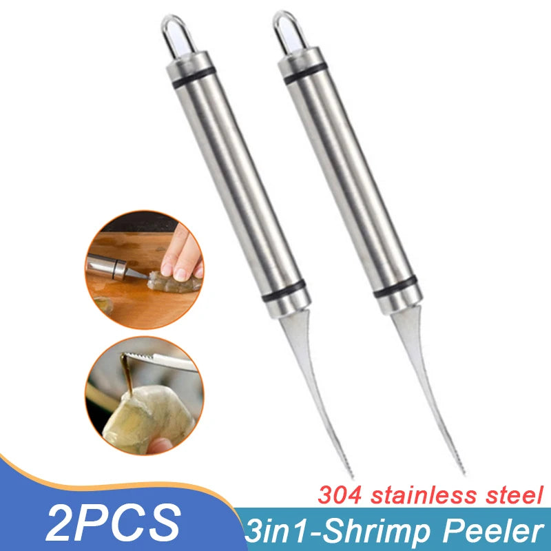 Stainless Steel Shrimp Peeler & Deveiner – 6-in-1 Multifunctional Seafood Peeling & Cutting Tool - Premium knives from dsers - Just $8.99! Shop now at Lizard Vigilante