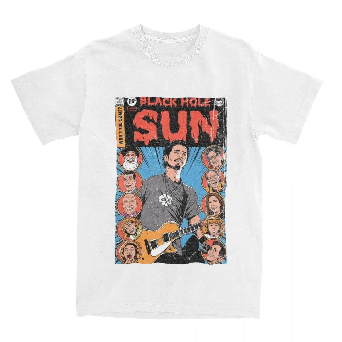 Men T-Shirt Soundgarden Black Hole Sun Funny Cotton Tees Short Sleeve Metal Rock Band T Shirts Crew Neck Tops Big Size - Premium T-Shirt from Lizard Vigilante - Just $23.99! Shop now at Lizard Vigilante