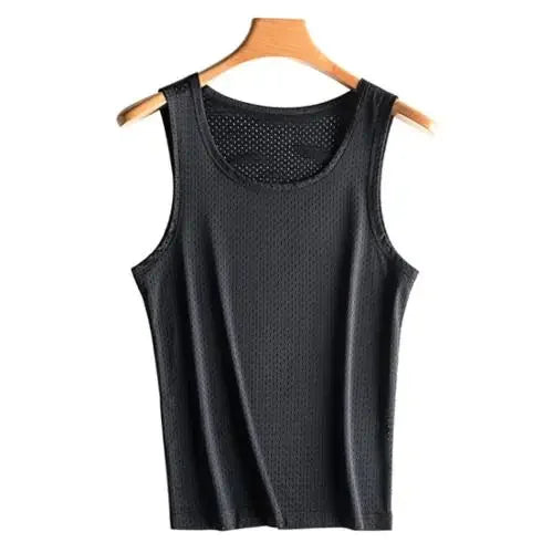 Men's Ice Silk Quick-Drying Vest – Breathable Mesh Sleeveless T-Shirt for Summer - Premium tank top from Lizard Vigilante - Just $22.88! Shop now at Lizard Vigilante