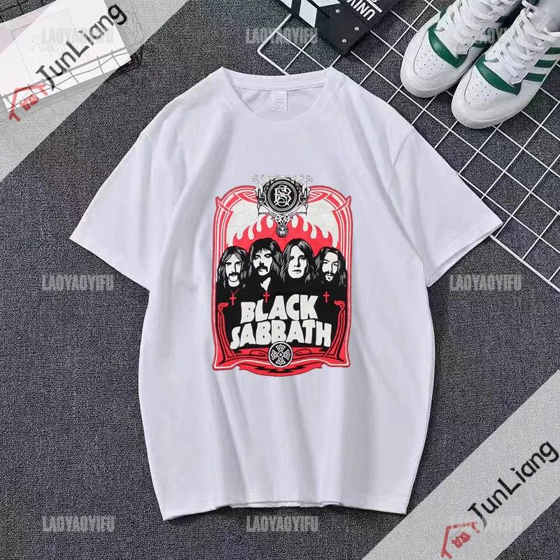 Black Sabbath T-shirts for Women Heavy Metal Rock Unisex Streetwear Women's T-shirt Harajuku Men's Clothing Tops Goth Clothes - Premium T-Shirt from Lizard Vigilante - Just $23.99! Shop now at Lizard Vigilante