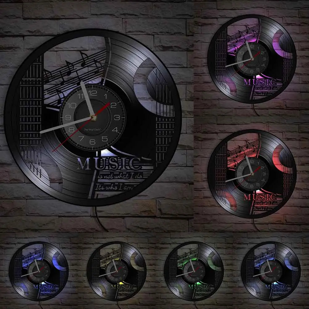Guitar Player Vinyl Record Wall Clock: The Rock Music Instrument Wall Art for Your Living Room